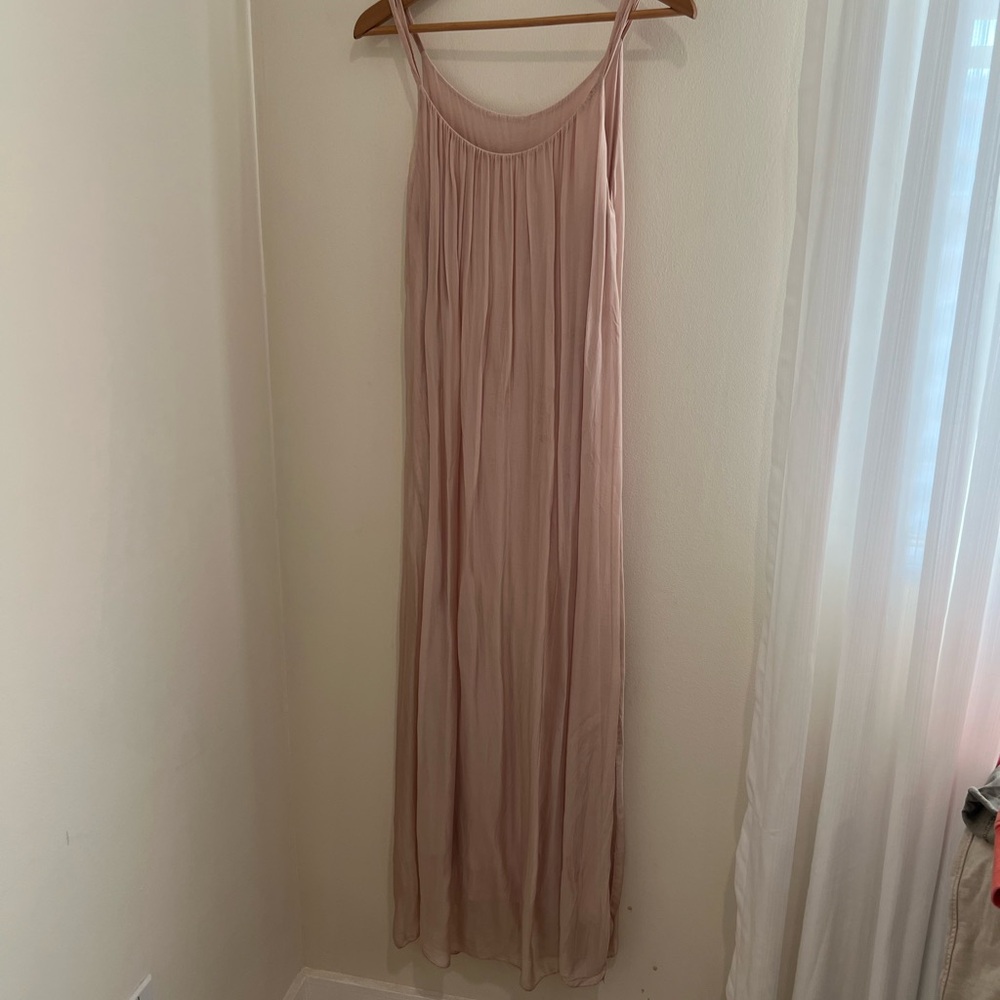 Silky Pink Maxi Dress